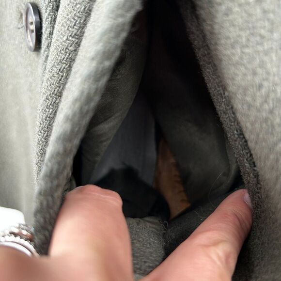 J. CREW Stadium Cloth Nello Gori *Flawed Olive Green Wool Double Breasted Coat 2 - Picture 6 of 6